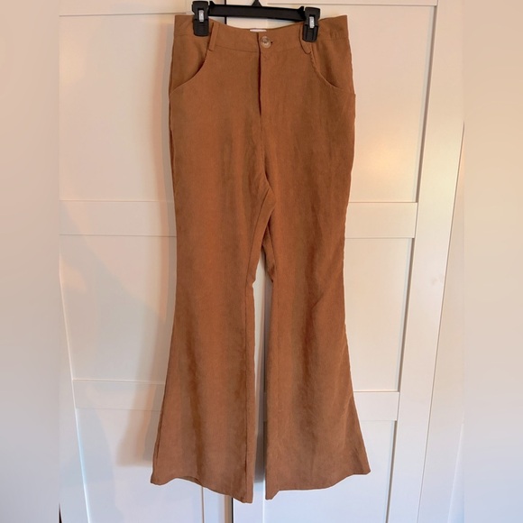 Princess Polly Elijah Brown Corduroy Flare Pants Size 4 New With Rags - Picture 3 of 9